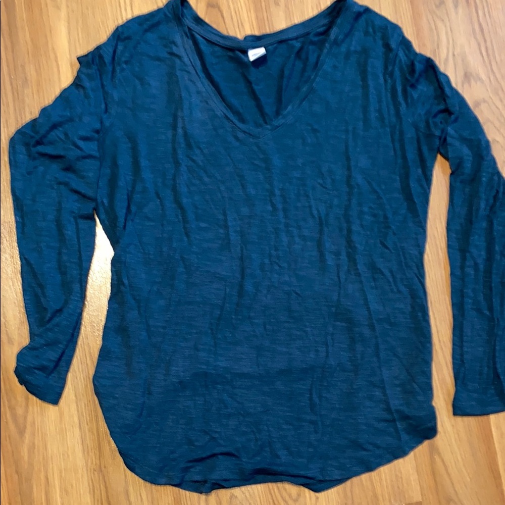 Old Navy Teal Long Sleeve V-Neck Tee